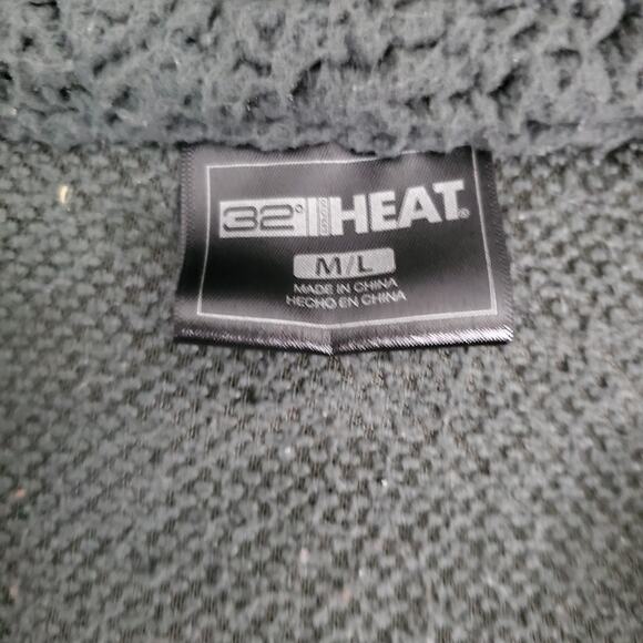 32 Degree Heat Womens M/L Oversized Plush Fleece Button Down Jacket Teal Green - Picture 4 of 8